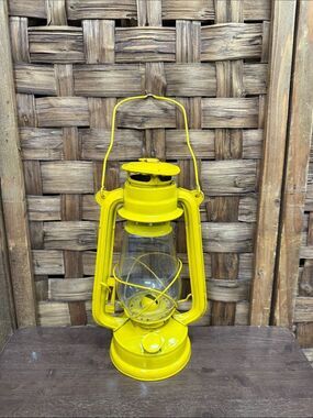 Yellow Vintage-Style Metal Hurricane Lantern - Home Accents